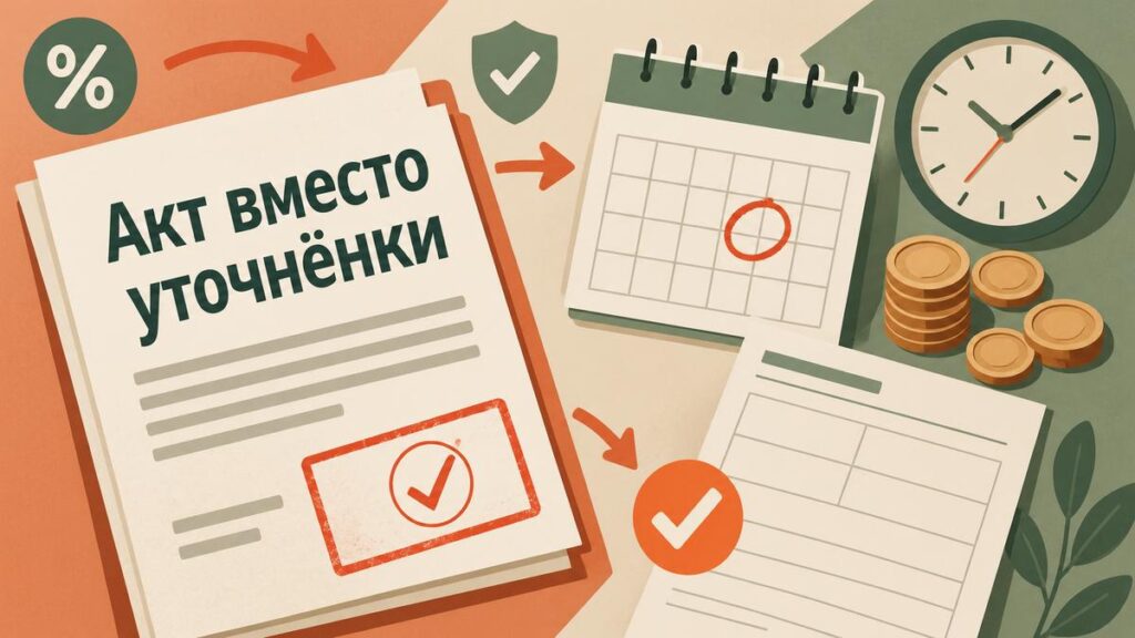 Согласны с доначислением по акту проверки — уточнёнку подавать не нужно